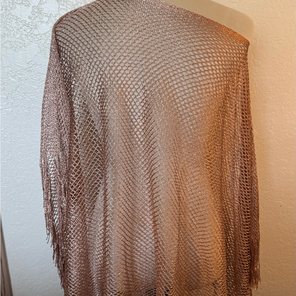 Elegant Metallic Mesh Poncho